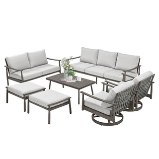 7-Piece Outdoor Patio Furniture Set with Aluminum Frame | Modular Sectional Sofa for Backyard & Garden