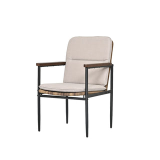 9-Piece Outdoor Patio Dining Furniture Set with Wooden Table, Umbrella Hole, Aluminum Frame Wicker Chairs & Olefin Cushions