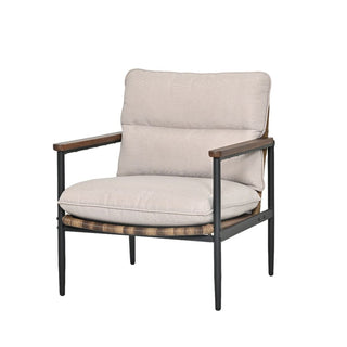 6-Piece Aluminum Wicker Patio Conversation Set with 3-Seat Sofa, Coffee Table and Light Gray Cushions