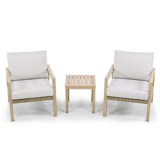 3-Piece Outdoor Patio Bistro Set with Aluminum Swivel Chairs & Side Table