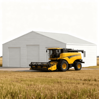 39ft x 39ft Heavy Duty Metal Barn with 3 Roll-Up Doors – Steel Garage Storage Building