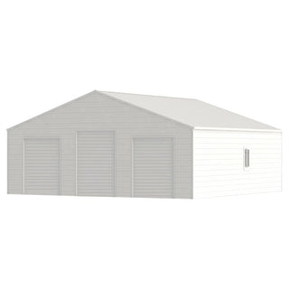 39ft x 39ft Heavy Duty Metal Barn with 3 Roll-Up Doors – Steel Garage Storage Building