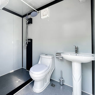 Portable Outdoor Toilet & Shower Cabin – Complete Restroom with Sink, Lighting & Ventilation