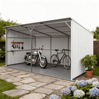 20ft x 12ft Heavy Duty Livestock Metal Shed – Steel Shelter with Skid Base