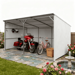 20ft x 12ft Heavy Duty Livestock Metal Shed – Steel Shelter with Skid Base