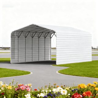 20x30 Ft Metal Garage Carport – Heavy Duty Steel Structure with 13ft High Roof