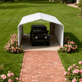 20x30 Ft Metal Garage Carport – Heavy Duty Steel Structure with 13ft High Roof