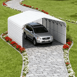 20x30 Ft Metal Garage Carport – Heavy Duty Steel Structure with 13ft High Roof
