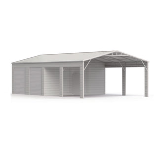 23ft x 46ft Heavy Duty Steel Garage Shed with Double Doors – Reinforced Metal Storage Building