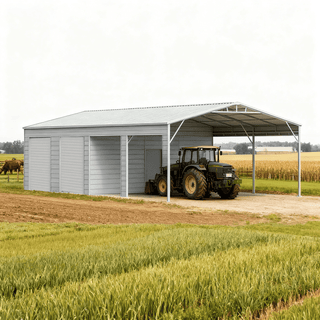 23ft x 46ft Heavy Duty Steel Garage Shed with Double Doors – Reinforced Metal Storage Building