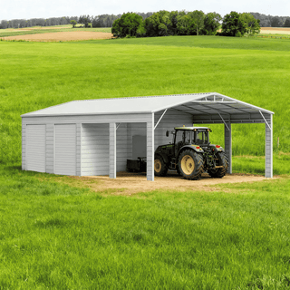 23ft x 46ft Heavy Duty Steel Garage Shed with Double Doors – Reinforced Metal Storage Building