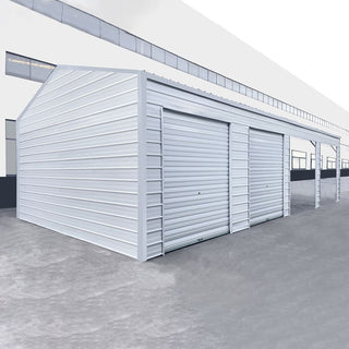 23ft x 46ft Heavy Duty Steel Garage Shed with Double Doors – Reinforced Metal Storage Building