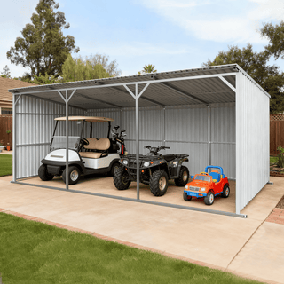 25ft x 12ft Heavy Duty Metal Farm Shed – Steel Driveway & Equipment Storage Shelter