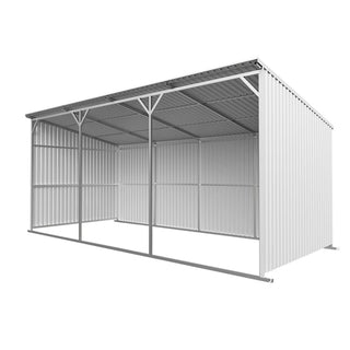 25ft x 12ft Heavy Duty Metal Farm Shed – Steel Driveway & Equipment Storage Shelter