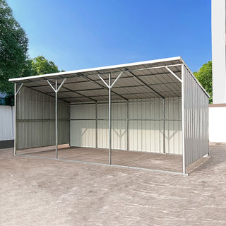 25ft x 12ft Heavy Duty Metal Farm Shed – Steel Driveway & Equipment Storage Shelter