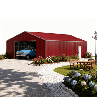 46ft x 25ft Heavy Duty Metal Garage – Steel Reinforced Storage Building for Vehicles & Equipment