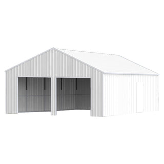 33FT x 25FT Heavy-Duty Metal Garage Barn with Reinforced Steel Frame & Dual Doors – Large Storage Shed for Vehicles, Equipment & Farm Use