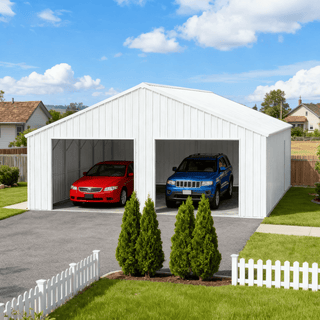 33FT x 25FT Heavy-Duty Metal Garage Barn with Reinforced Steel Frame & Dual Doors – Large Storage Shed for Vehicles, Equipment & Farm Use