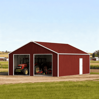 33FT x 25FT Heavy-Duty Metal Garage Barn with Reinforced Steel Frame & Dual Doors – Large Storage Shed for Vehicles