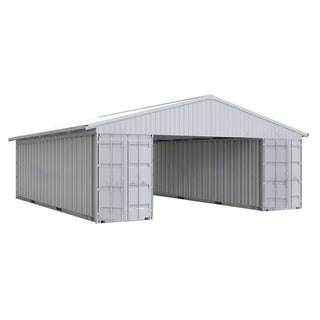 40ft x 36ft Heavy Duty Container Roof Kit – Steel Shelter (No Containers Included)