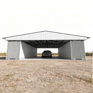 40ft x 36ft Heavy Duty Container Roof Kit – Steel Shelter (No Containers Included)