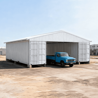 40ft x 36ft Heavy Duty Container Roof Kit – Steel Shelter (No Containers Included)