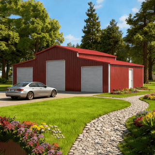 42FT x 30FT Heavy-Duty Metal Garage Shed with Weather-Resistant Steel Frame for Home, Farm & Commercial Storage – Forklift or Crane Required for Unloading