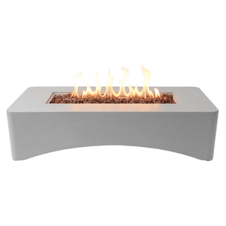 56-Inch Propane Fire Pit Table, 50,000 BTU Concrete Gas Fire Pit for Patio, Backyard & Deck with Lava Rocks & Cover