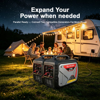 Portable Inverter Generator, 79.7cc 4-Stroke Gas-Powered Generator with Pure Sine Wave Output, ECO Mode, USB Ports & Parallel Capability