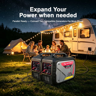 Portable Inverter Generator, 79.7cc 4-Stroke Gas-Powered Generator with Pure Sine Wave Output, ECO Mode, USB Ports & Parallel Capability