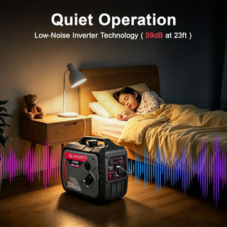 Portable Inverter Generator, 79.7cc 4-Stroke Gas Generator with Pure Sine Wave Output, ECO Mode, CO Alert Indicator, USB Ports & Parallel Capability