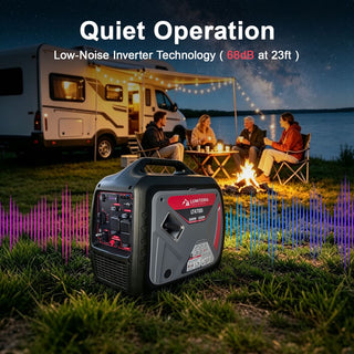 Portable Inverter Generator, 79.7cc 4-Stroke Gas-Powered Generator with Pure Sine Wave Output, ECO Mode, USB Ports & Parallel Capability
