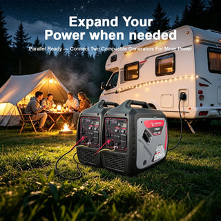 Portable Inverter Generator, 79.7cc 4-Stroke Gas Generator with Pure Sine Wave Output, ECO Mode, CO Alert Indicator, USB Ports & Parallel Capability