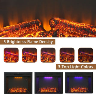 30 Inch Electric Fireplace Insert with Crackling Sound, Recessed Heater with Remote
