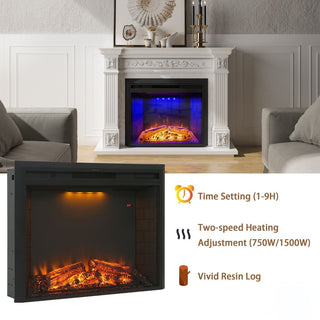 30 Inch Electric Fireplace Insert with Crackling Sound, Recessed Heater with Remote