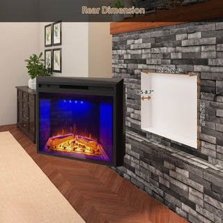 30 Inch Electric Fireplace Insert with Crackling Sound, Recessed Heater with Remote