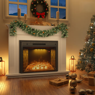 30 Inch Electric Fireplace Insert with Crackling Sound, Recessed Heater with Remote