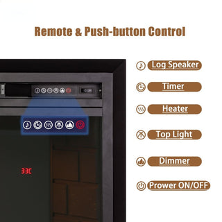 30 Inch Electric Fireplace Insert with Crackling Sound, Recessed Heater with Remote