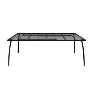 78.7" Rectangular Metal Outdoor Dining Table in Black for Patio, Deck & Backyard – Heavy-Duty & Weather-Resistant