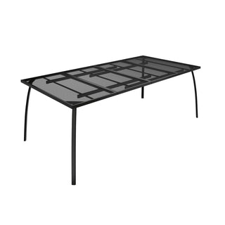 78.7" Rectangular Metal Outdoor Dining Table in Black for Patio, Deck & Backyard – Heavy-Duty & Weather-Resistant