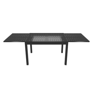 Aluminum Extendable Dining Table for 6–10 People – Slatted Top Outdoor Patio Table, Rust-Resistant & Easy Assembly