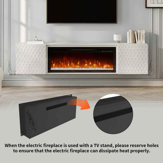 36 Inch Recessed Electric Fireplace Heater and Linear 1500W Adjustable 11 Flame