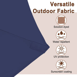 15FT Double-Sided Patio Umbrella with Solar LED String Lights & Base – Day-to-Night Outdoor Shade for Backyard & Pool