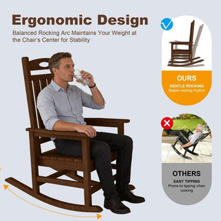 Set of 2 Outdoor HDPE Rocking Chairs for Adults – Oversized Patio Rockers for Porch, Garden & Lawn