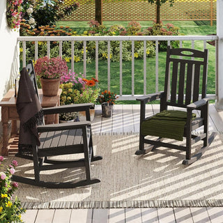 Set of 2 Outdoor HDPE Rocking Chairs for Adults – Oversized Patio Rockers for Porch, Garden & Lawn