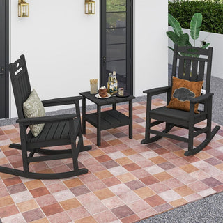 Set of 2 Outdoor HDPE Rocking Chairs for Adults – Oversized Patio Rockers for Porch, Garden & Lawn