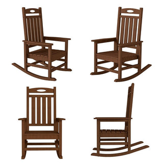 Set of 2 Outdoor HDPE Rocking Chairs for Adults – Oversized Patio Rockers for Porch, Garden & Lawn