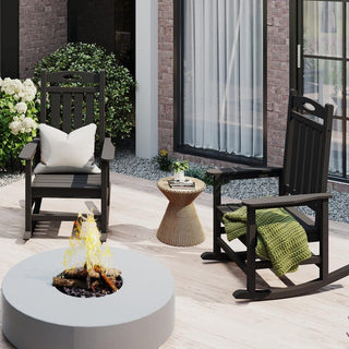Set of 2 Outdoor HDPE Rocking Chairs for Adults – Oversized Patio Rockers for Porch, Garden & Lawn