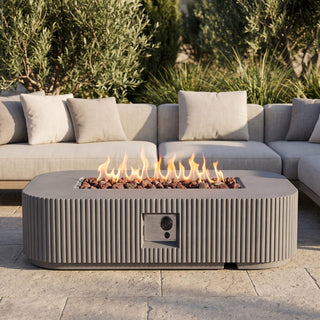 48.2-Inch Rectangular MgO Propane Fire Pit Table, 50,000 BTU Outdoor Gas Fire Pit for Patio & Backyard