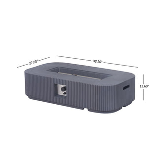 48.2-Inch Rectangular MgO Propane Fire Pit Table, 50,000 BTU Outdoor Gas Fire Pit for Patio & Backyard